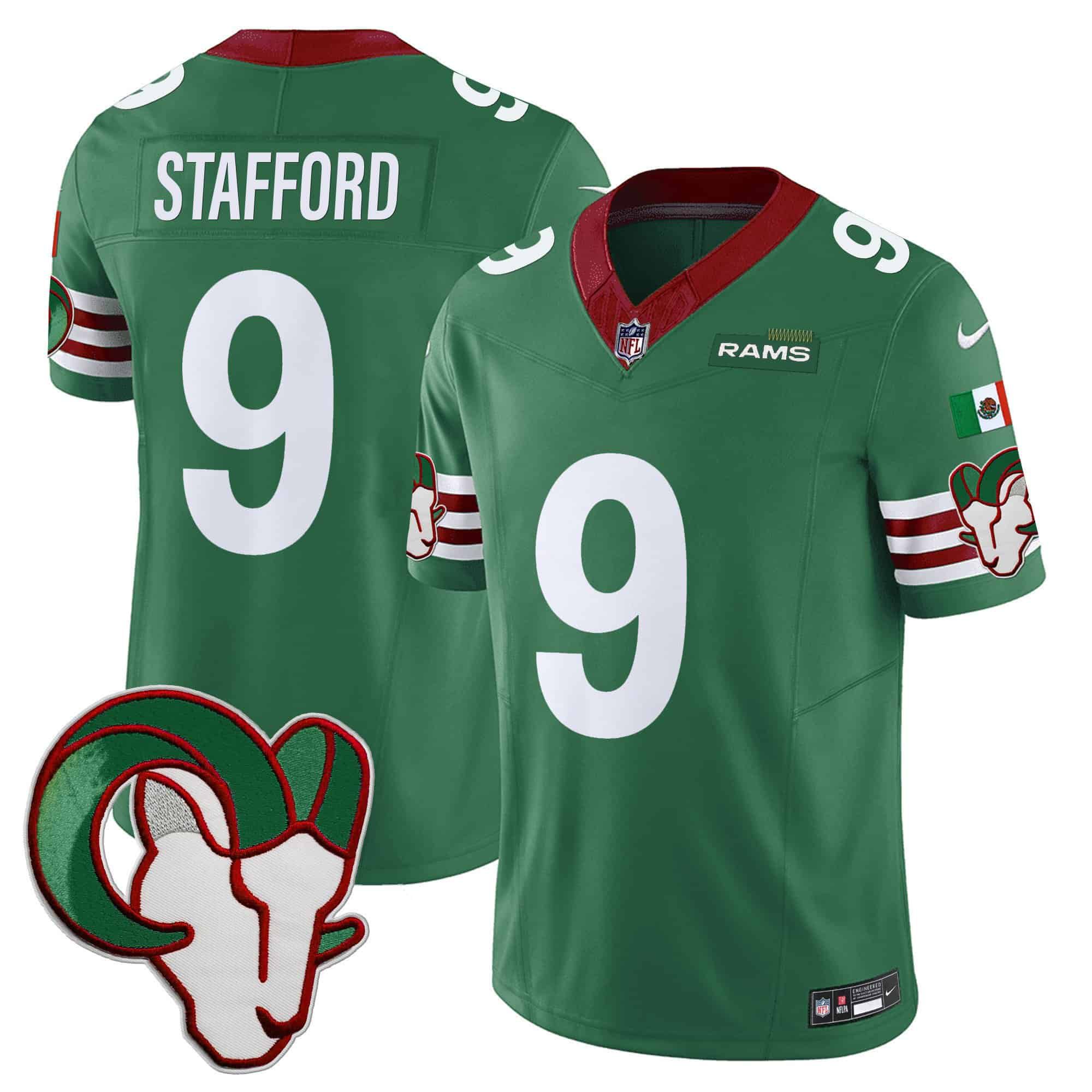 Men Los Angeles Rams #9 Stafford Green 2024 Nike Mexico Vapor Limited NFL Jersey